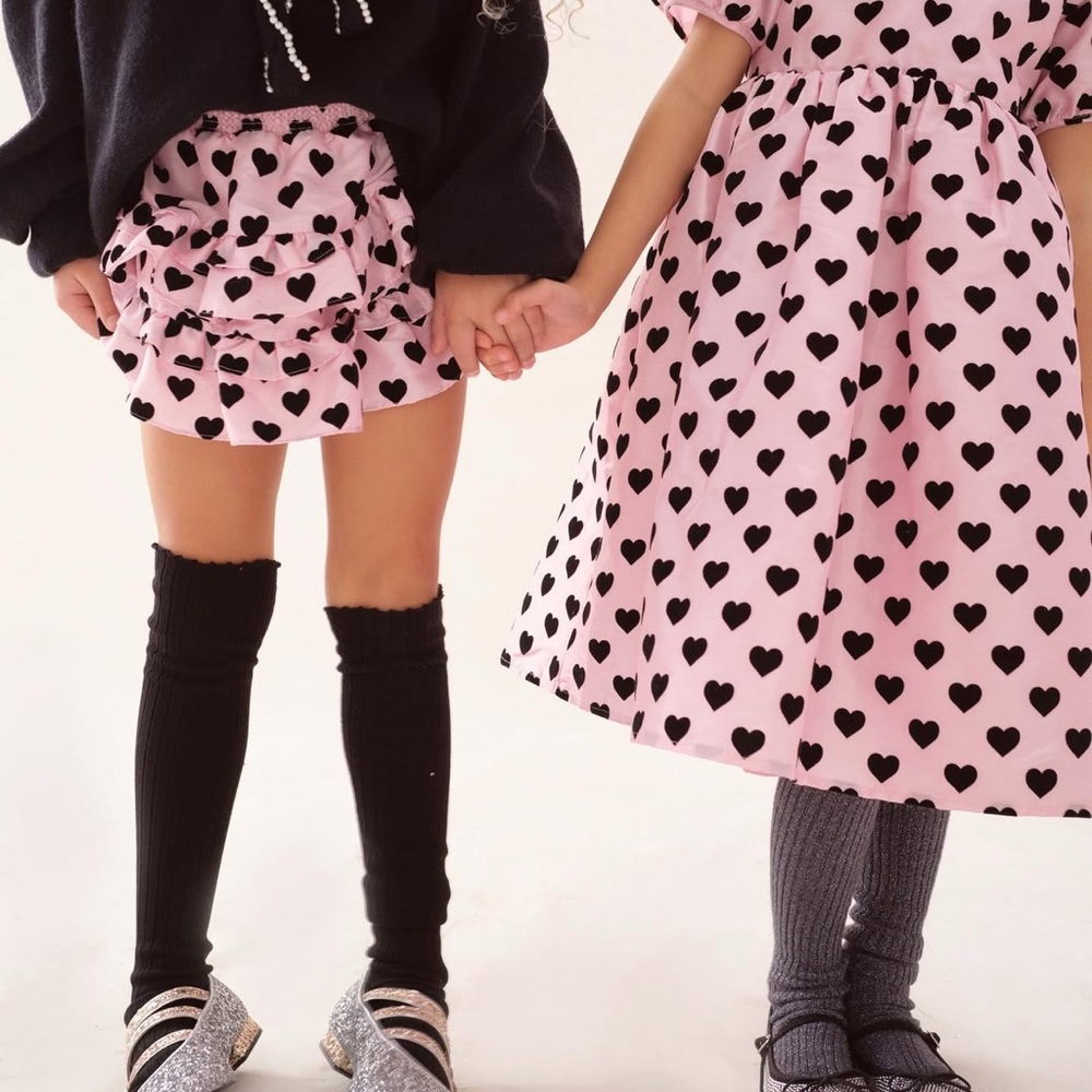Loveshackfancy Pink Heart mini skirt